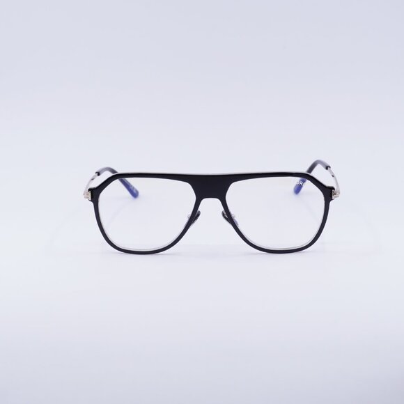 Tom Ford FT5943-B 003 Eyeglasses Black/Gold 56mm Aviator Frame, Blue Light Block - Picture 4 of 9
